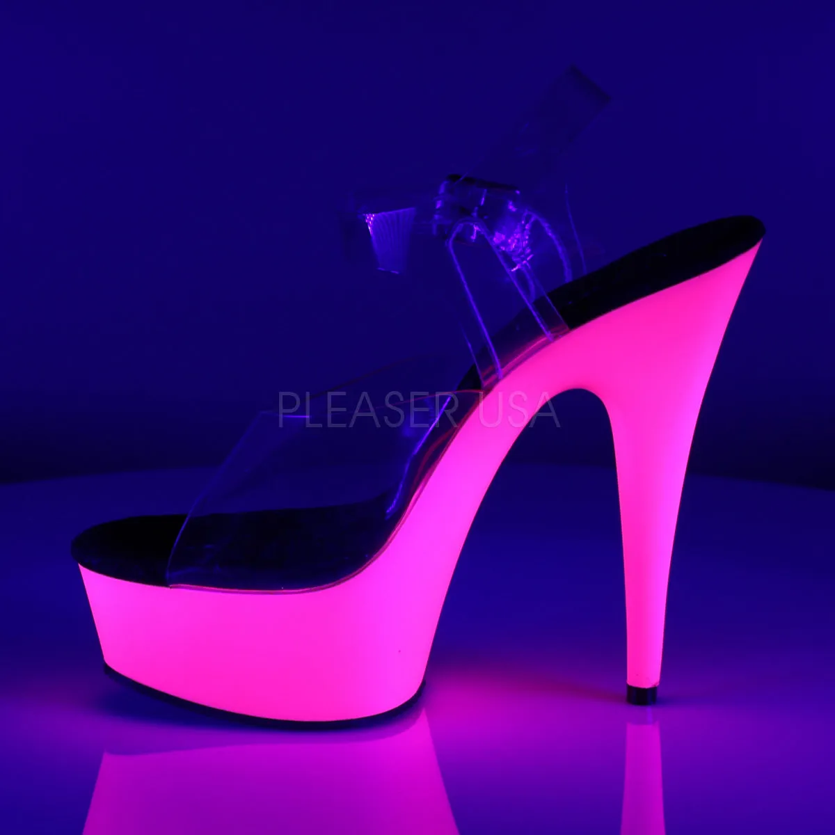 DELIGHT-608UV  Clear/Neon Pink