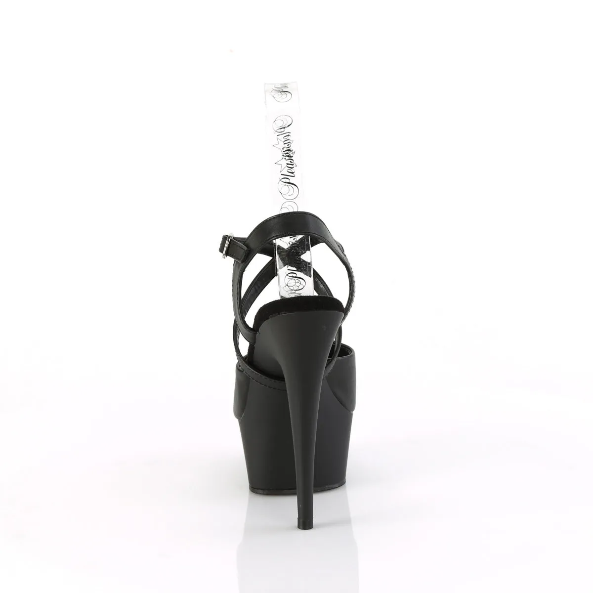 DELIGHT-624-1  Black Faux Leather/Black Matte