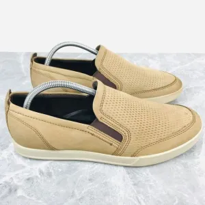 Ecco Collin 2.0 Mens‎ Size 8 Shoes Tan Leather Slip On Comfort Driving Shoes