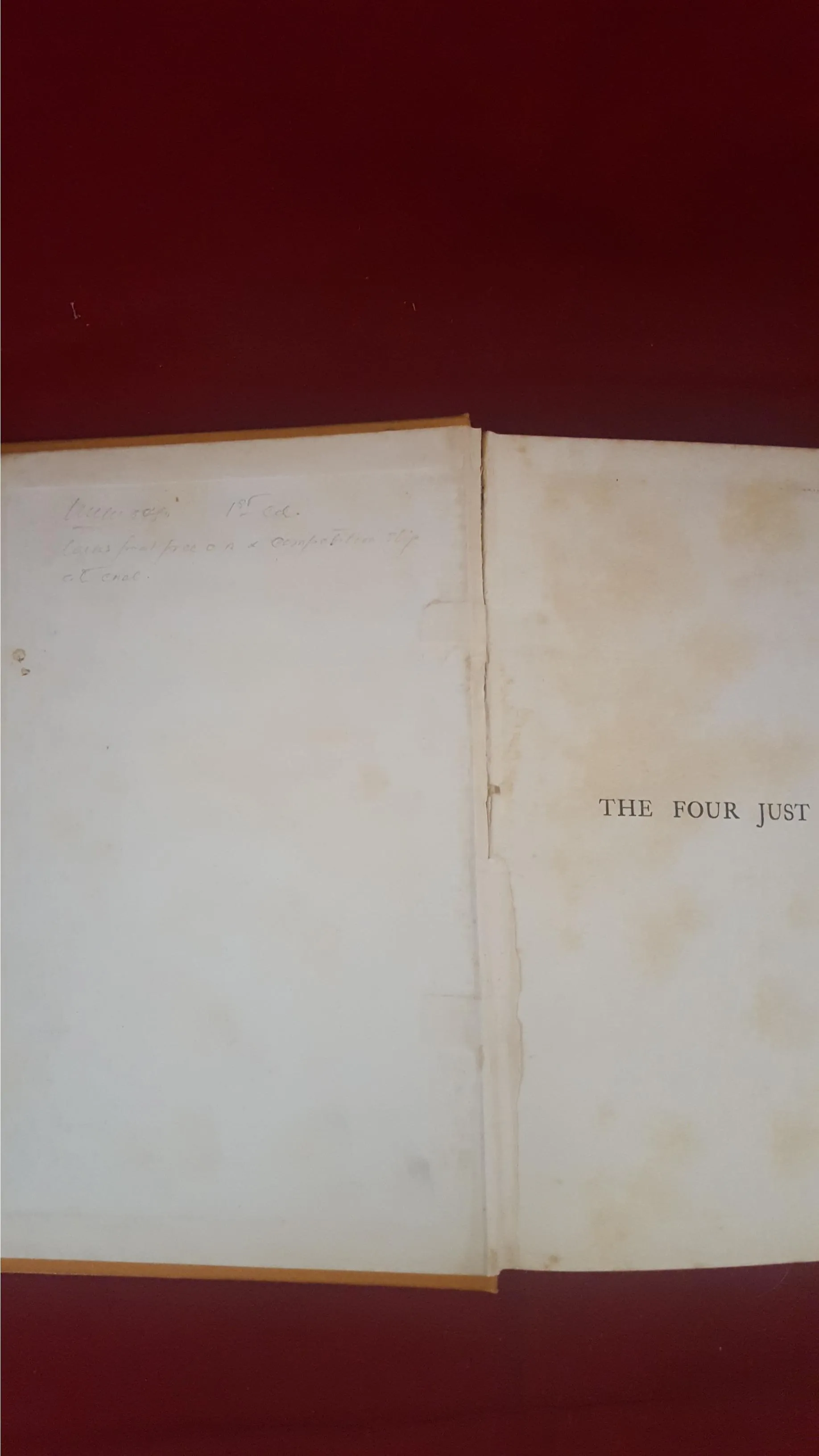 Edgar Wallace - The Four Just Men, Tallis Press, 1905, First Edition