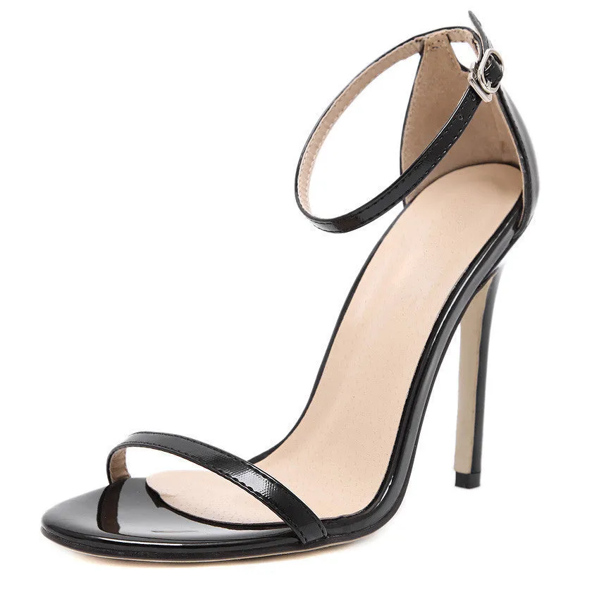 Fashion Classics Brand name ZA R Peep toe Buckle trap High Heels Sandals Shoes Woman Black White Red Wedding Shoes Factory US10