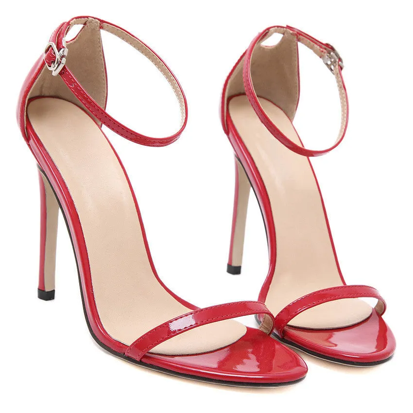 Fashion Classics Brand name ZA R Peep toe Buckle trap High Heels Sandals Shoes Woman Black White Red Wedding Shoes Factory US10