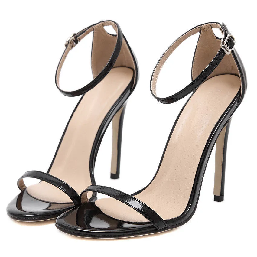 Fashion Classics Brand name ZA R Peep toe Buckle trap High Heels Sandals Shoes Woman Black White Red Wedding Shoes Factory US10