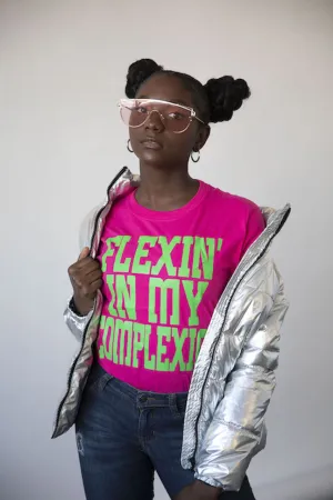 Flexin' In My Complexion Tee: Pink & Green
