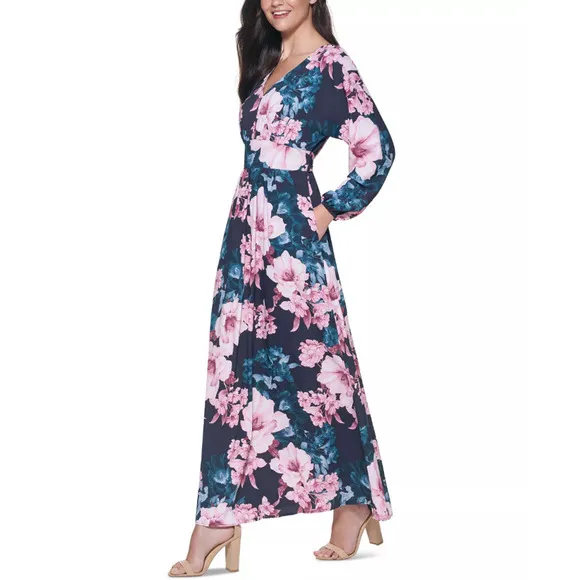 𝅺Floral-Print Maxi Dress