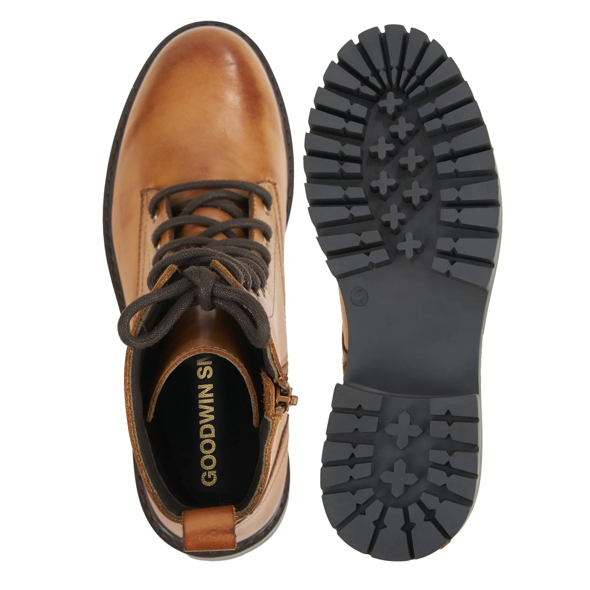 GABBY TAN LEATHER LACE UP BOOT