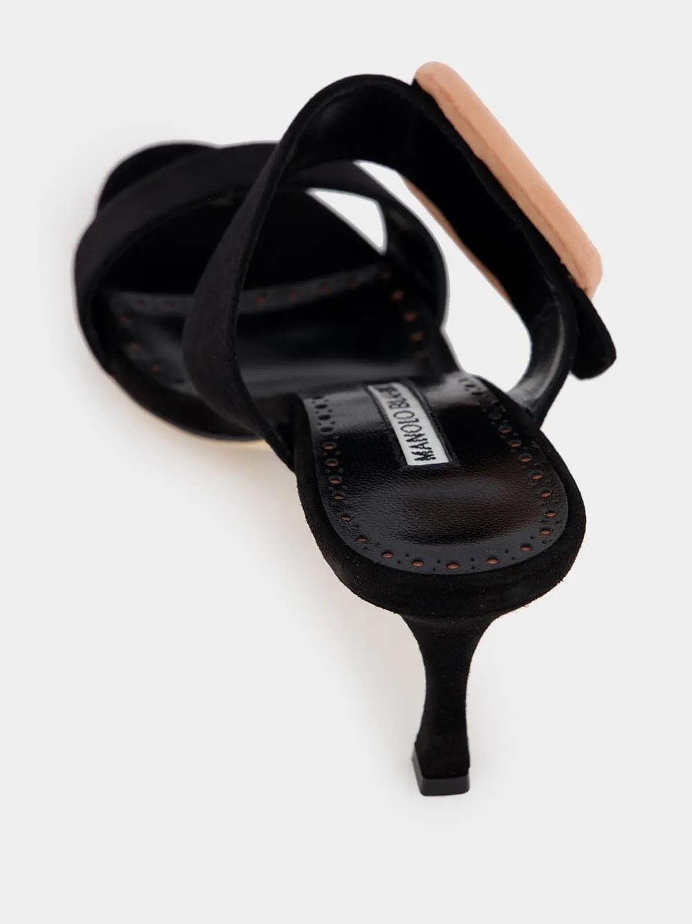 Gable Suede Buckle Open-Toe 70mm Mules