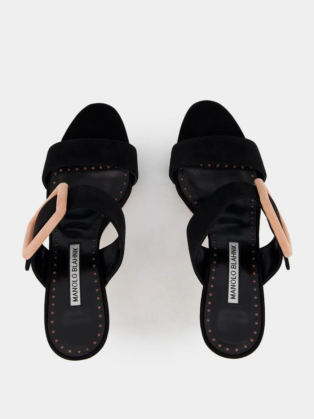 Gable Suede Buckle Open-Toe 70mm Mules