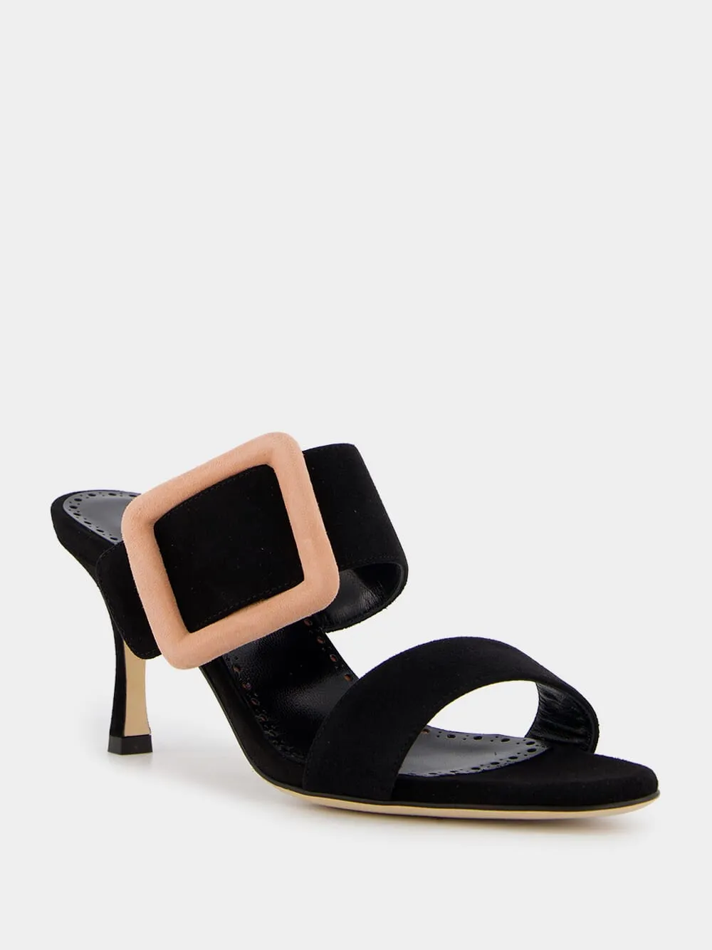 Gable Suede Buckle Open-Toe 70mm Mules