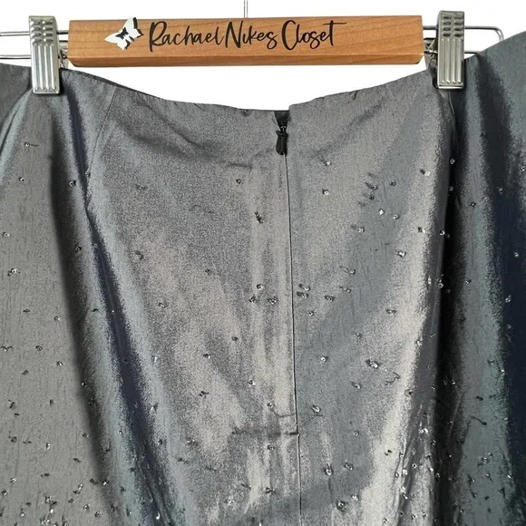 Gap Silver Beaded Aline Party Skirt 12 Large