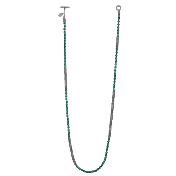 Green Malaquite Stone and Black PVD Gift Idea for him