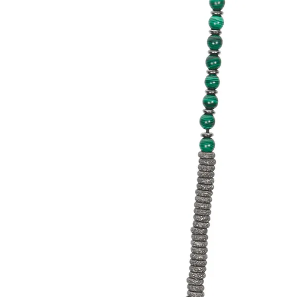 Green Malaquite Stone and Black PVD Gift Idea for him