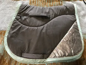 Grey and mint padded shiny saddle cloth  cob full FREE POSTAGE