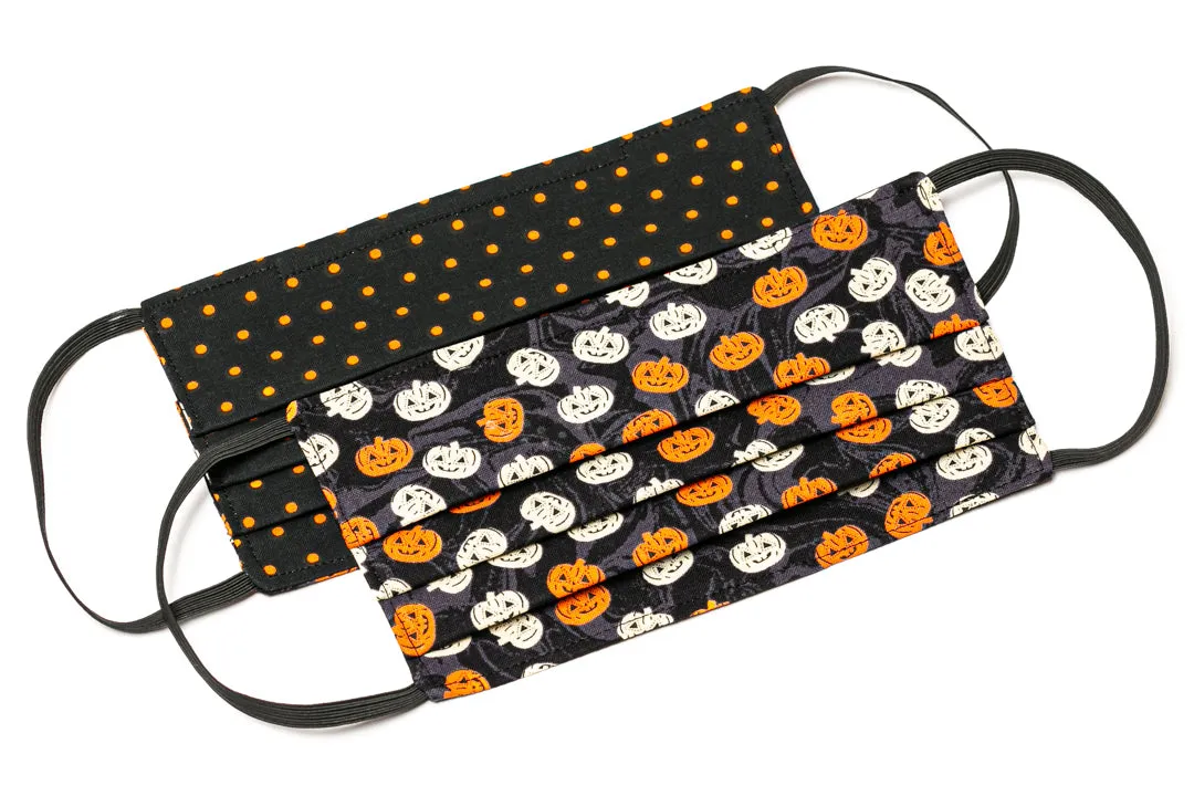 Halloween Pumpkins Reversible Cloth Face Masks (2)