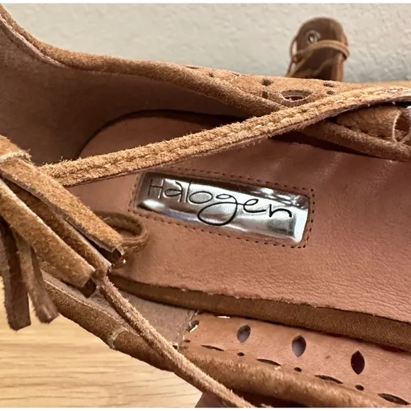 Halogen Cognac Suede Flat