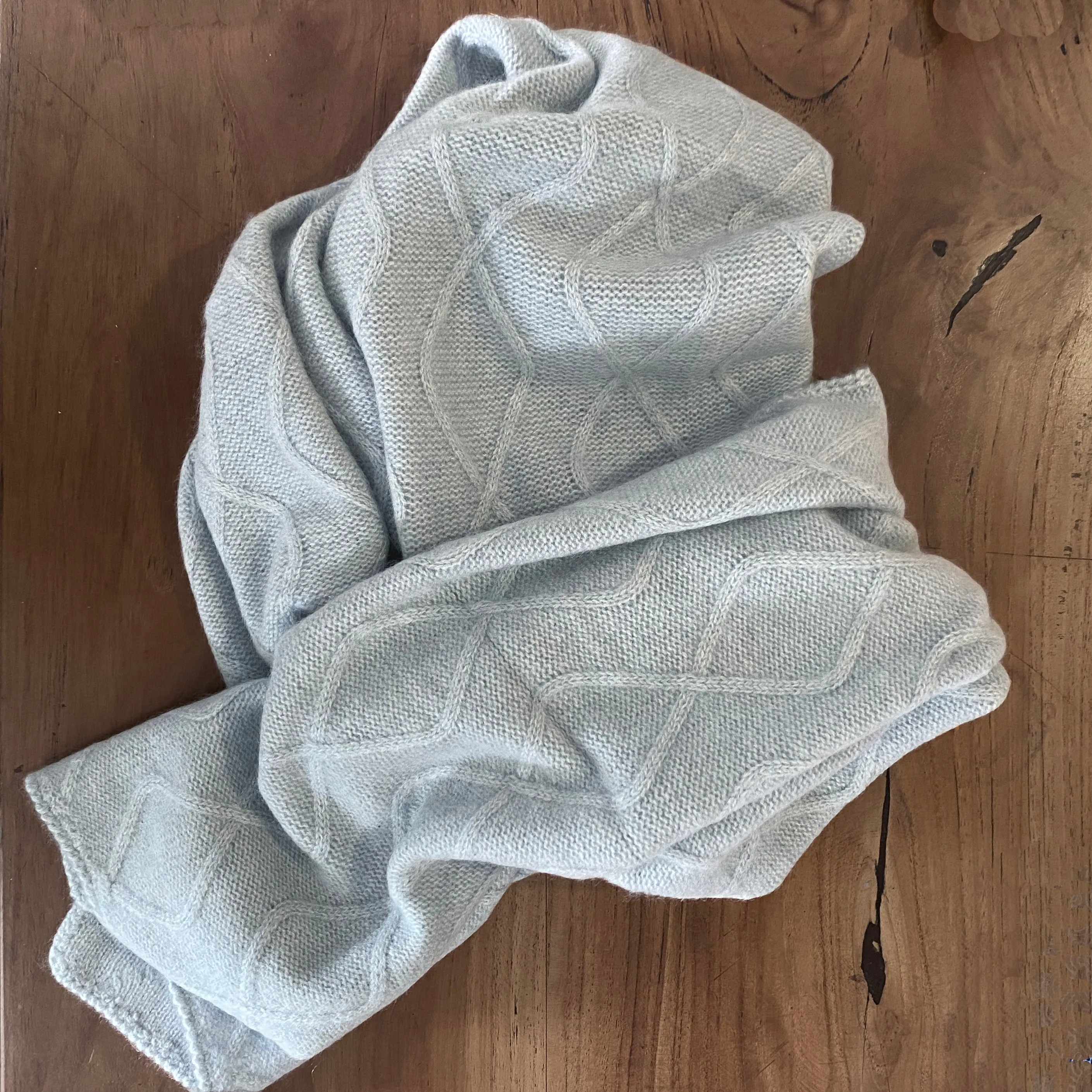 Hand-Knitted Cashmere Scarf