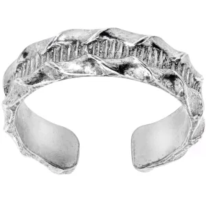 Handcrafted 925 Sterling Silver Rippled Pattern Toe Ring