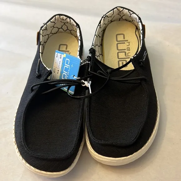 Hey Dude Wendy Youth Linen Black