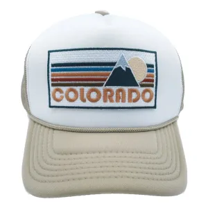 Hey Mountains - Retro Trucker Hat - Colorado Tan
