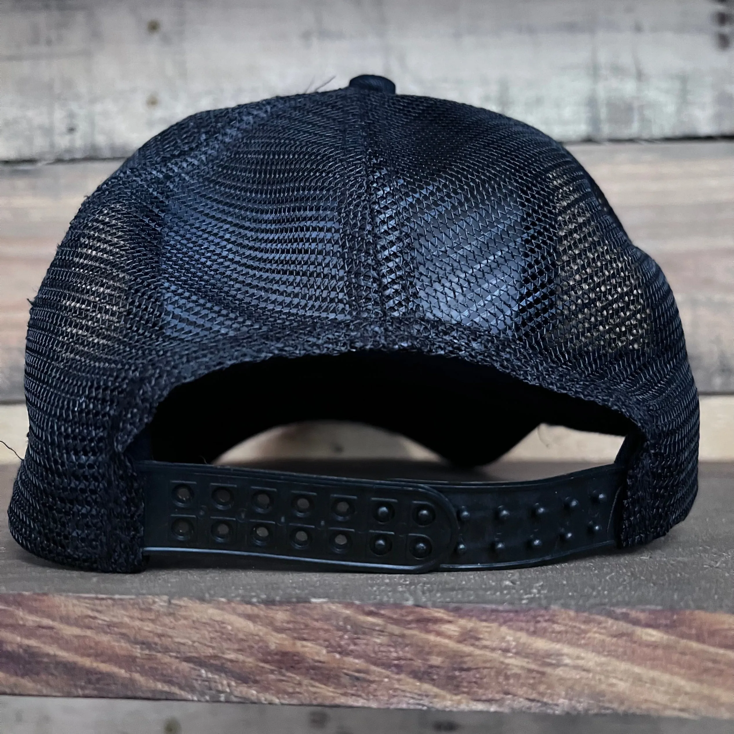 I Caught Crabs in Florida Black Mesh Trucker SnapBack Hat Cap with Rope Custom Embroidery