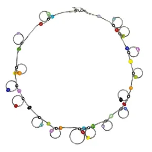 Indie Kid Beaded Chain Choker in Colorful Bead Design