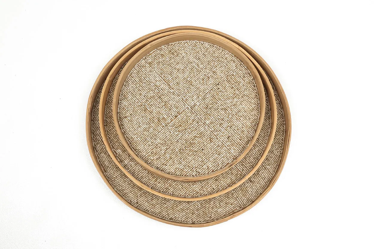 Indonesian Beaded Trays- Natural