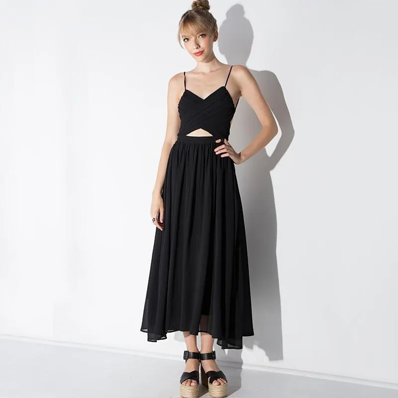 Jemma Black Chiffon A Line Dress