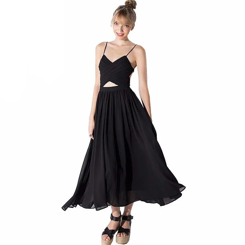 Jemma Black Chiffon A Line Dress