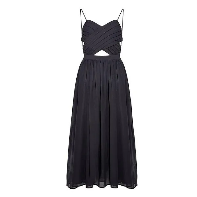 Jemma Black Chiffon A Line Dress