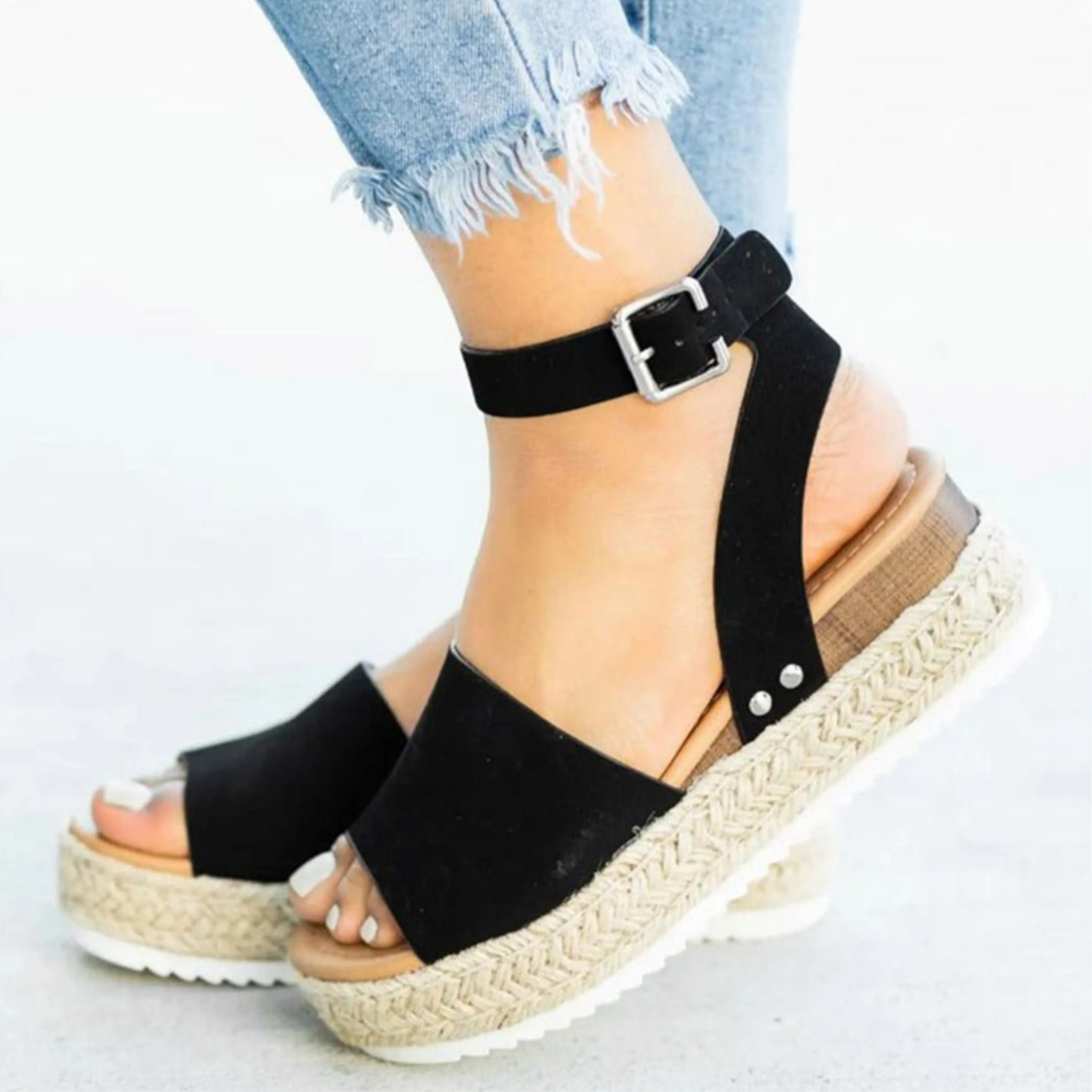 Jimena® | Women's platform sandals with adjustable ankle strap