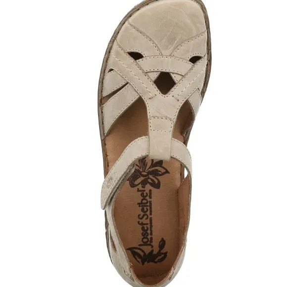 Josef Seibel Rosalie 29 Women's Closed Toe Leather Sandal In Cream NIB EU 36