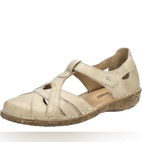 Josef Seibel Rosalie 29 Women's Closed Toe Leather Sandal In Cream NIB EU 36