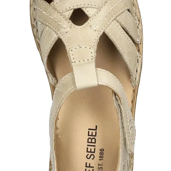 Josef Seibel Rosalie 29 Women's Closed Toe Leather Sandal In Cream NIB EU 36