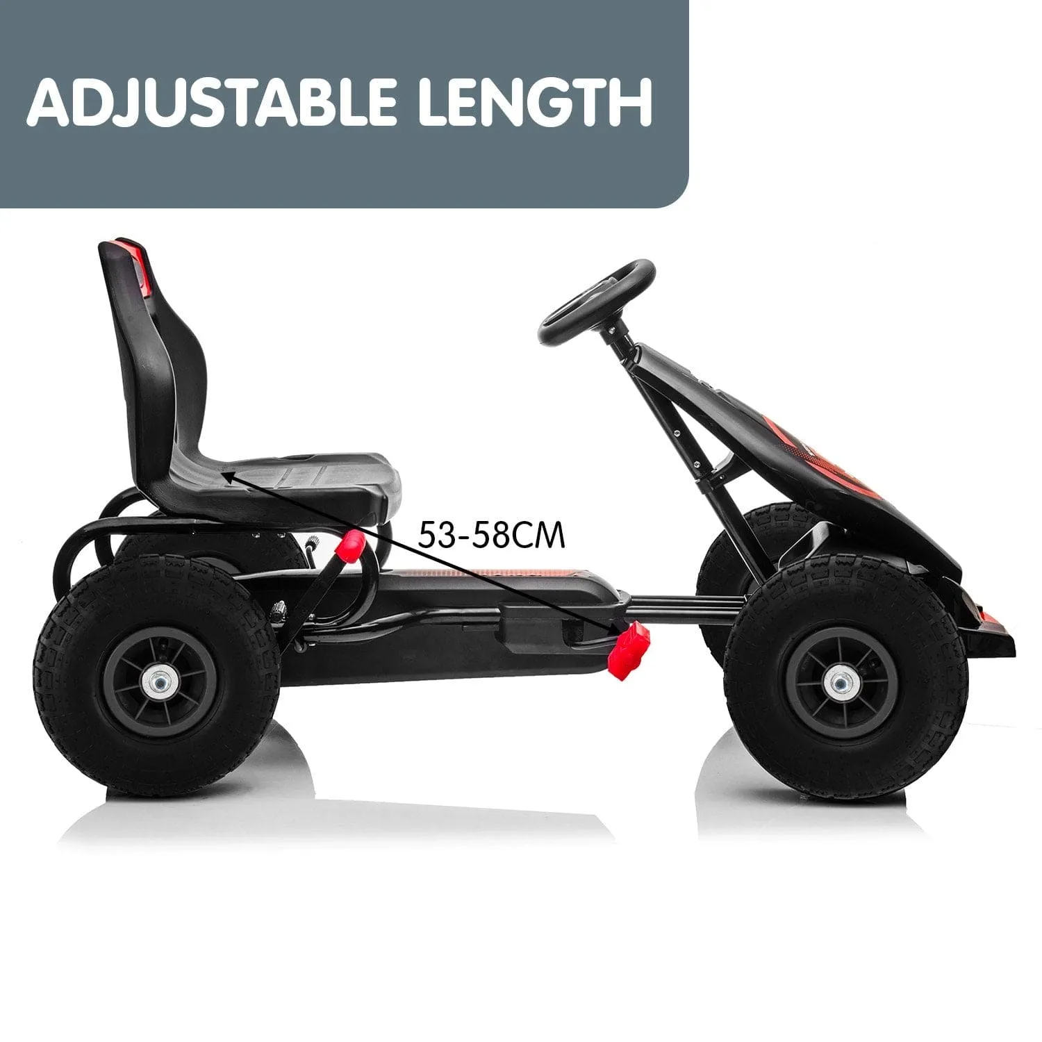 Kahuna G18 Kids Ride On Pedal Powered Go Kart Racing Style - Red - ONLINE ONLY - Free Shipping