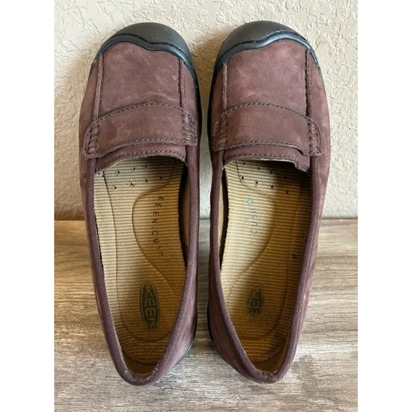 Keen Womens Suede Leather Loafer Slip On Shoes Size 9 Brown