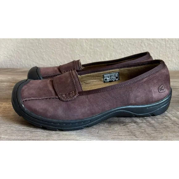 Keen Womens Suede Leather Loafer Slip On Shoes Size 9 Brown