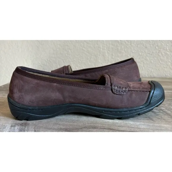 Keen Womens Suede Leather Loafer Slip On Shoes Size 9 Brown
