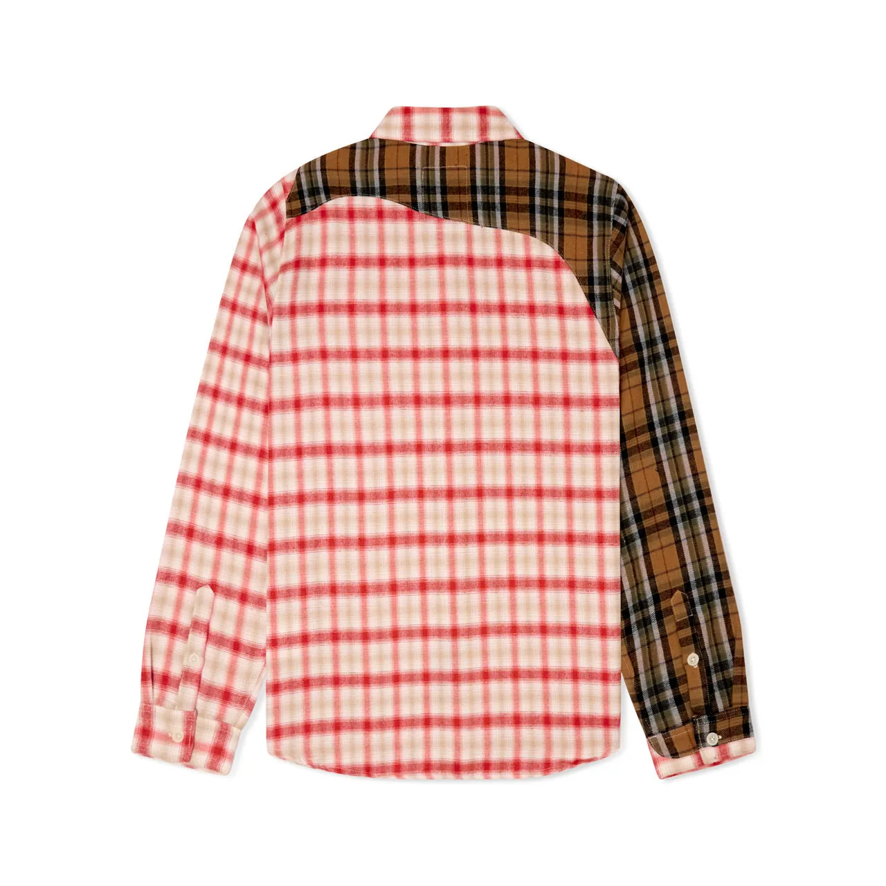 KID SUPER PATCHWORK FACE FLANNEL SHIRT RED