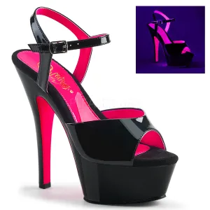 KISS-209TT  Black Patent/Black-Neon Hot Pink