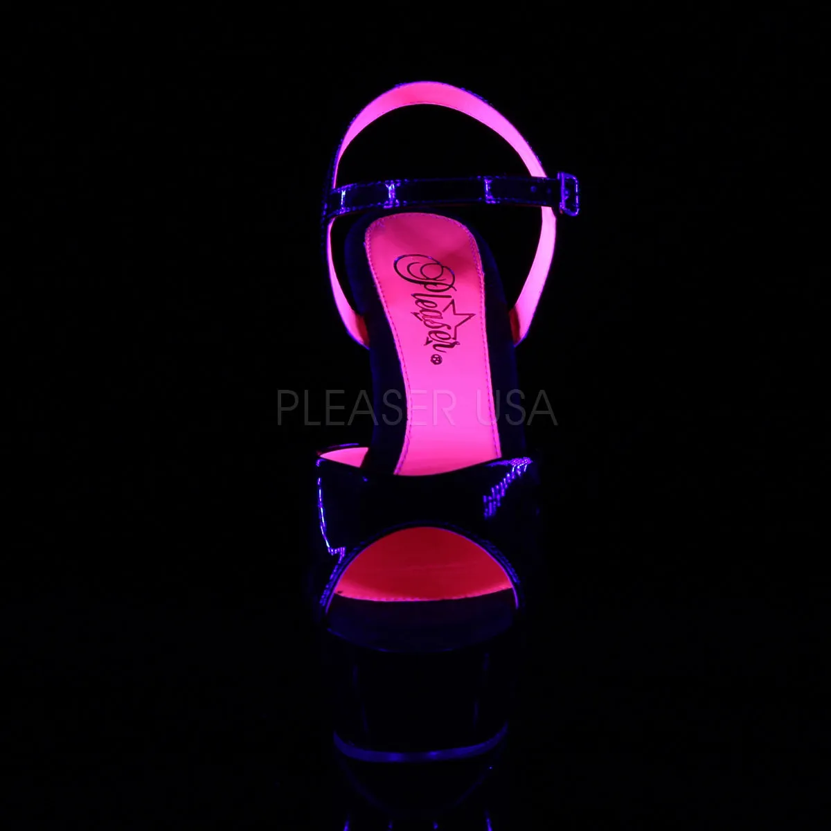 KISS-209TT  Black Patent/Black-Neon Hot Pink