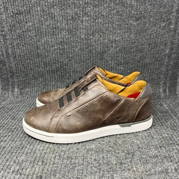 Kizik New York Court Hands Free Slip On Shoes Brown Leather Mens Size 10 M