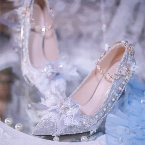 Lace Floral Heels Shoes