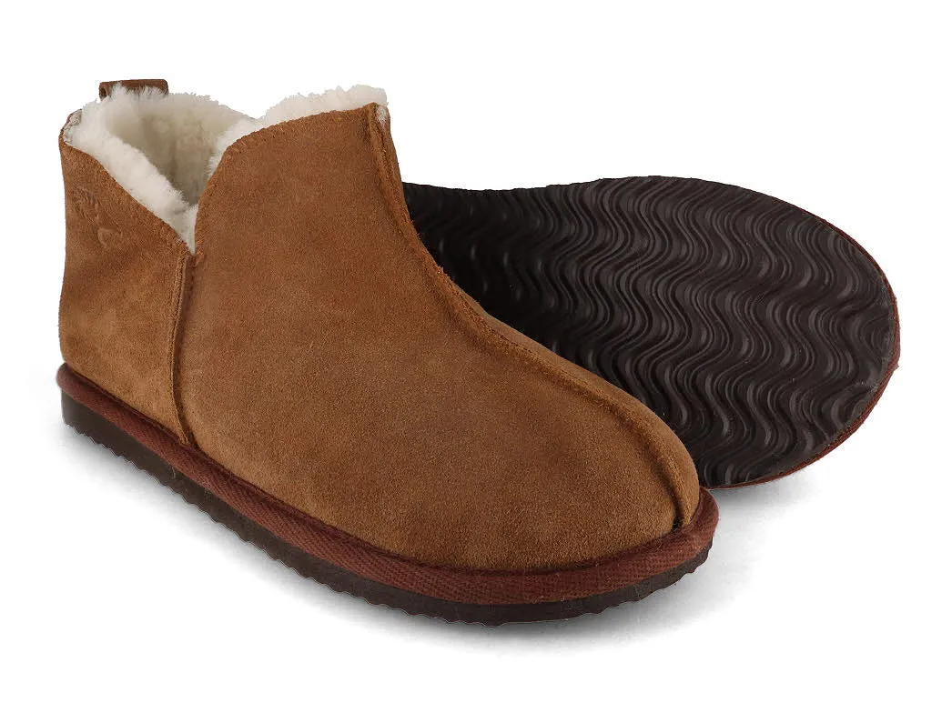Lammbock 'Shearlock' luxurious lambskin slippers, camel brown