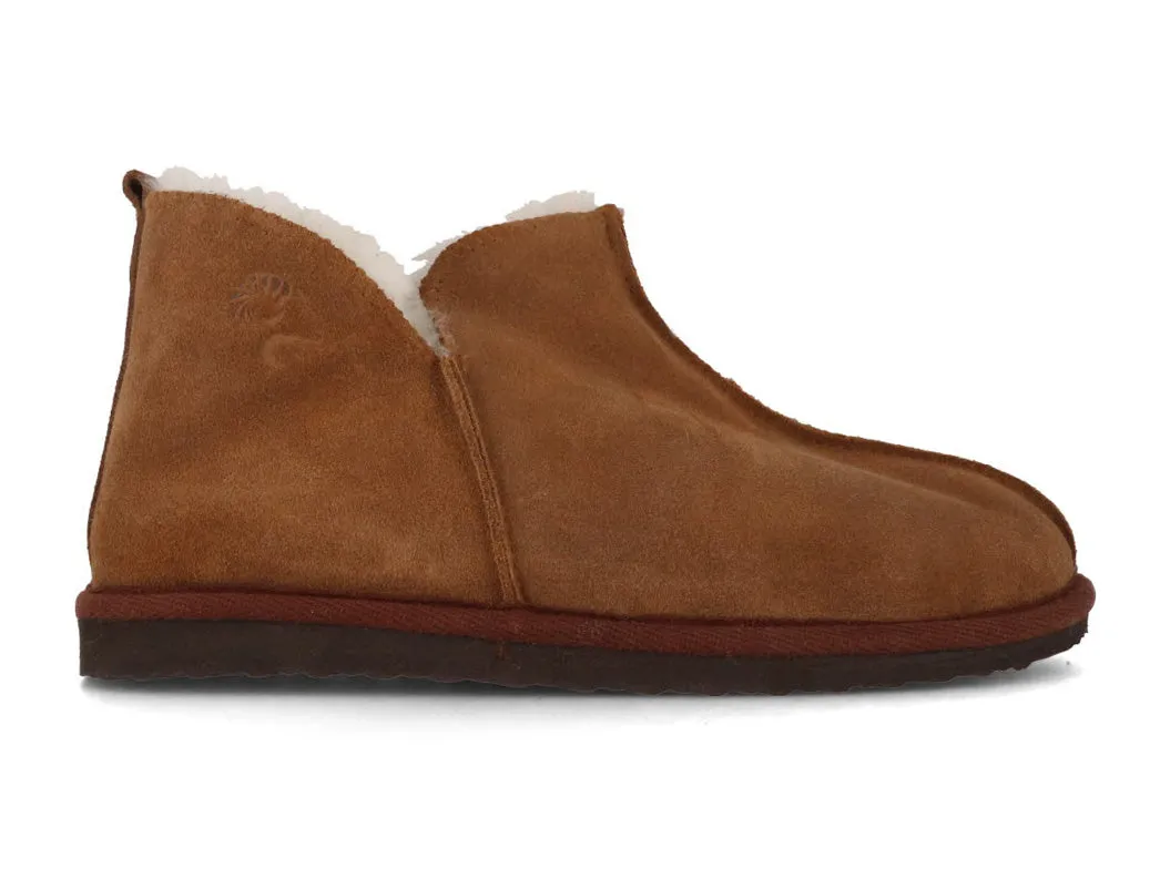 Lammbock 'Shearlock' luxurious lambskin slippers, camel brown