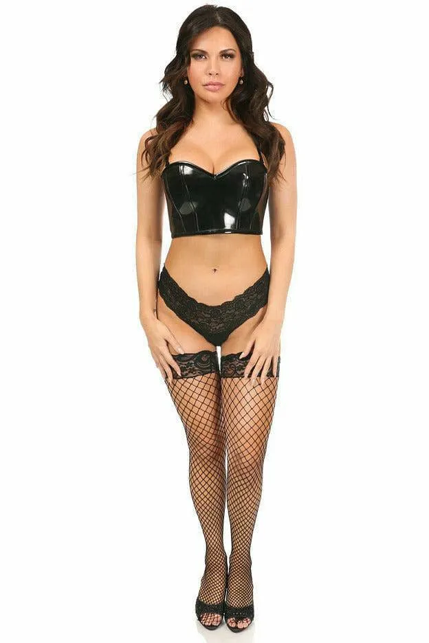 Lavish Black Patent Short Bustier
