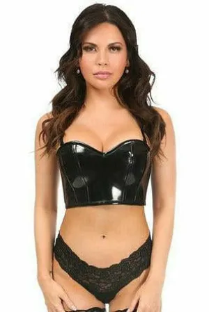 Lavish Black Patent Short Bustier