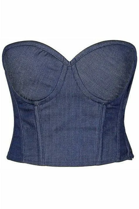 Lavish Blue Denim Underwire Bustier