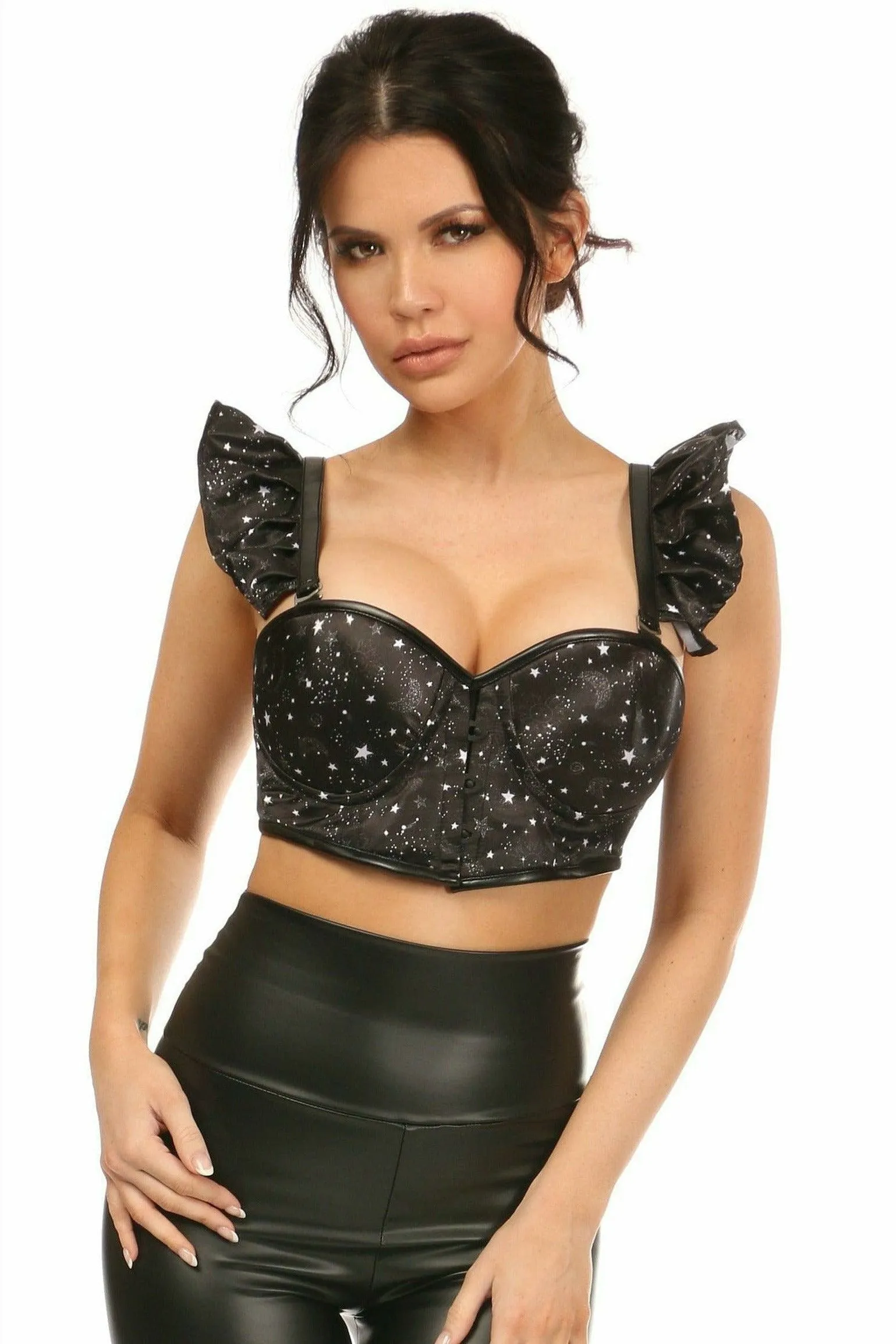 Lavish Celestial Underwire Bustier Top w/Removable Ruffle Sleeves