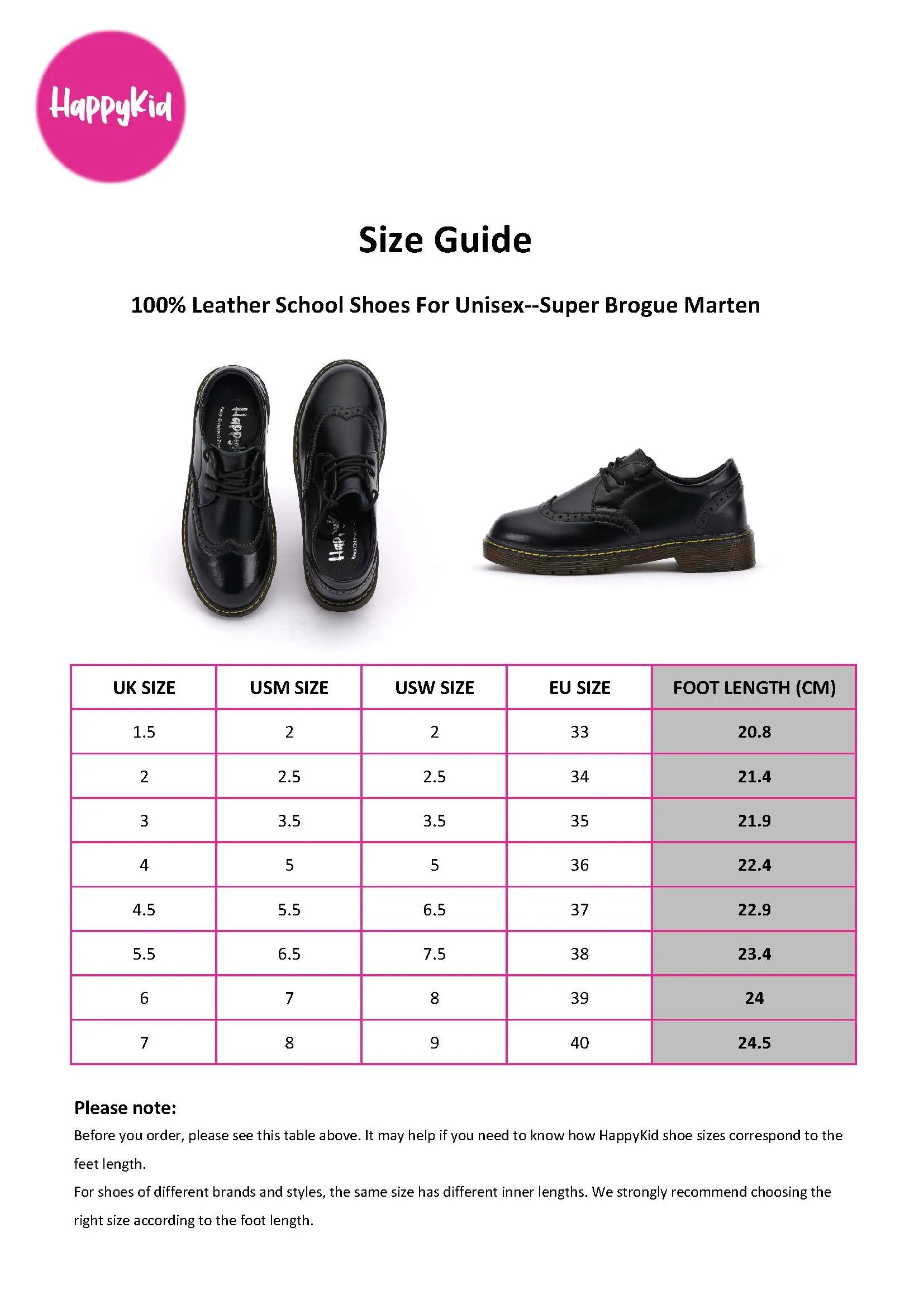 Leather School Shoes Unisex-Lace Up | Happy Kid