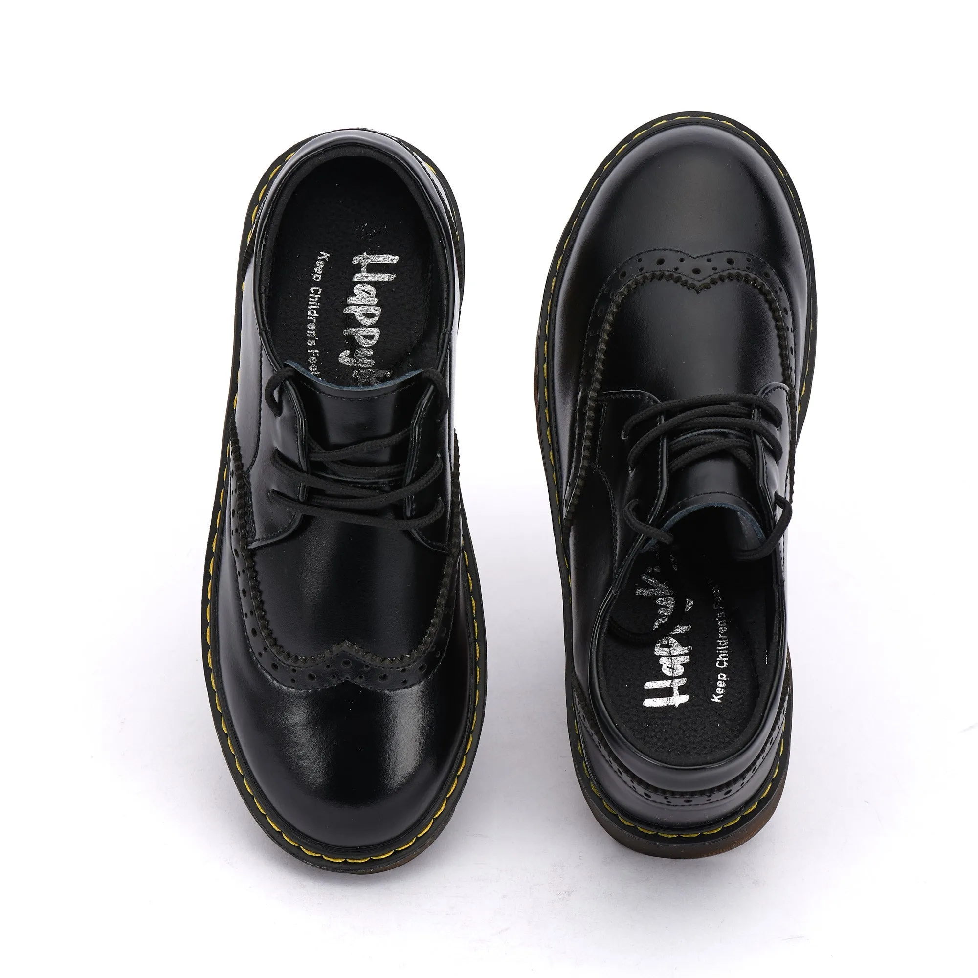 Leather School Shoes Unisex-Lace Up | Happy Kid